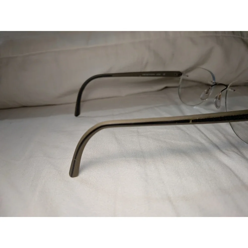 Silhouette 5408 40 6051‎ Beige Carbon Fiber Titanium Rimless Eyeglasses Frame